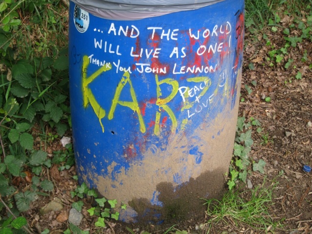 The last garbage can with Imagine lyrics
