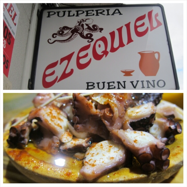 Lunch in Melide for the regional specialty of pulpo (octopus)