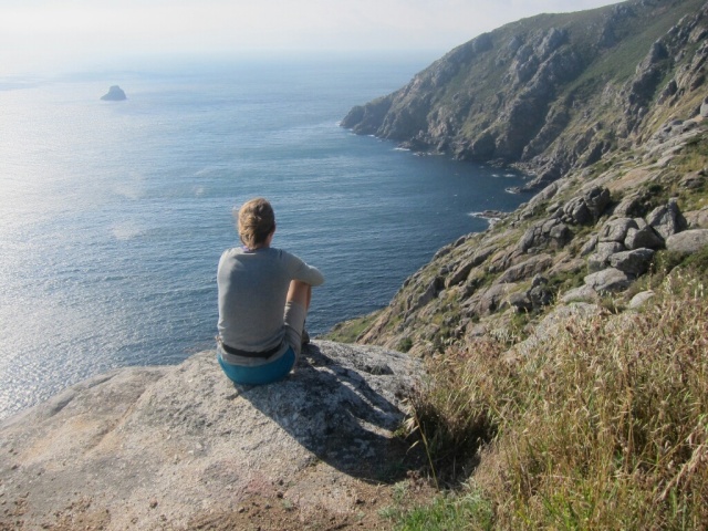 Kristy contemplating at the end of the earth